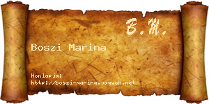 Boszi Marina névjegykártya